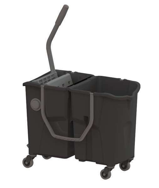 CHARIOT DOUBLE SEAU DOLLY BAG A/PRESSE BLACK RECYCLE