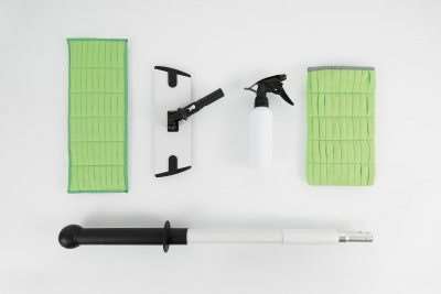 KIT VITRE GANT+BANDEAU+SUPPORT25+MANCHE TELESCOPIQUE+PULVE